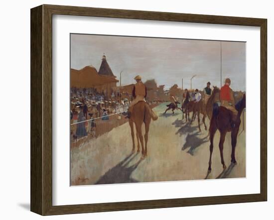 The Parade, or Race Horses in Front of the Stands, about 1866/68-Edgar Degas-Framed Giclee Print