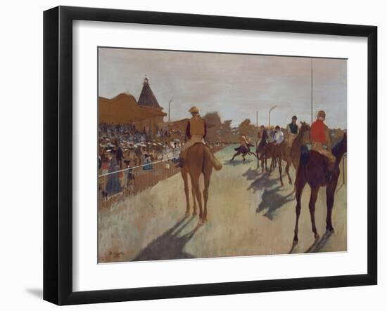 The Parade, or Race Horses in Front of the Stands, about 1866/68-Edgar Degas-Framed Giclee Print