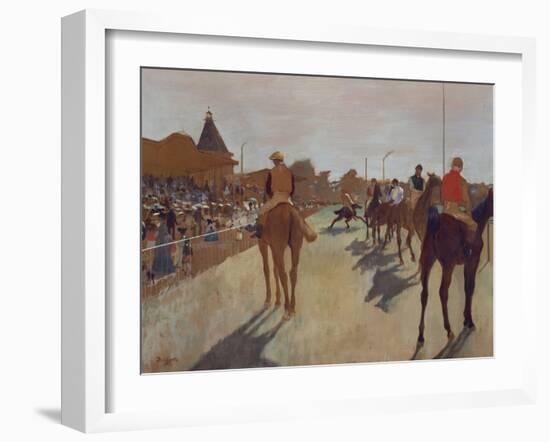 The Parade, or Race Horses in Front of the Stands, about 1866/68-Edgar Degas-Framed Giclee Print