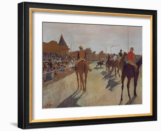 The Parade, or Race Horses in Front of the Stands, about 1866/68-Edgar Degas-Framed Giclee Print