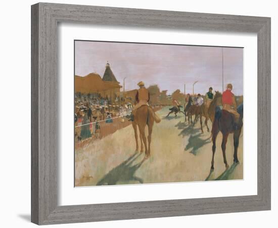 The Parade, or Race Horses in Front of the Stands, circa 1866-68-Edgar Degas-Framed Giclee Print
