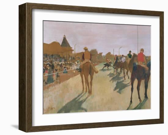 The Parade, or Race Horses in Front of the Stands, circa 1866-68-Edgar Degas-Framed Giclee Print