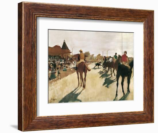 The Parade, or Race Horses in Front of the Stands-Edgar Degas-Framed Art Print