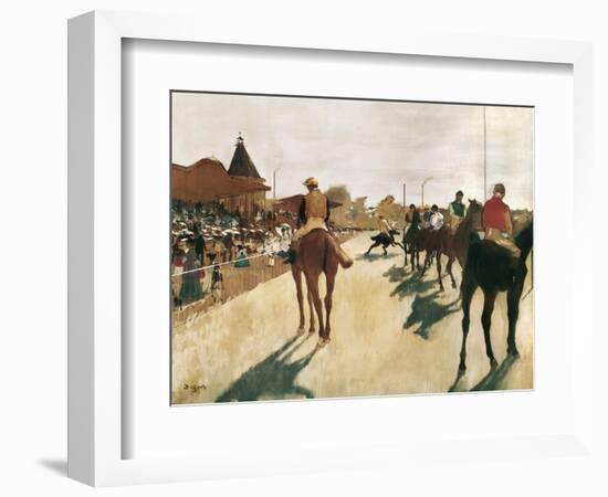 The Parade, or Race Horses in Front of the Stands-Edgar Degas-Framed Art Print