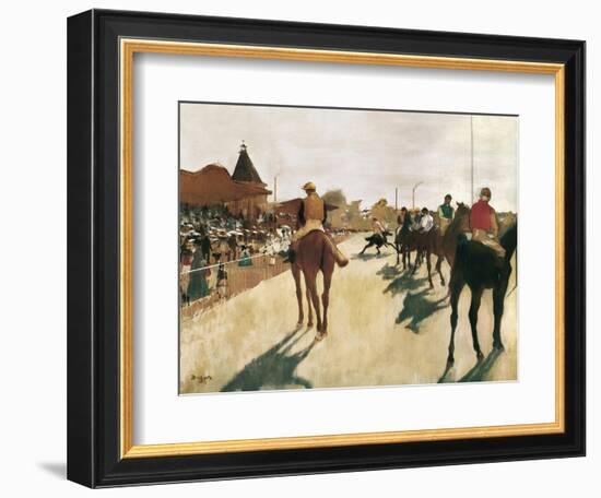 The Parade, or Race Horses in Front of the Stands-Edgar Degas-Framed Art Print