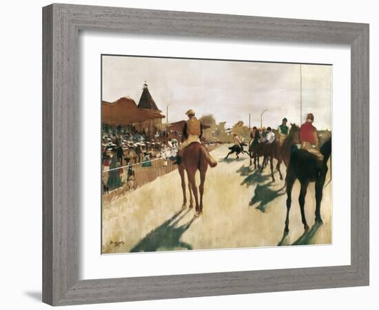 The Parade, or Race Horses in Front of the Stands-Edgar Degas-Framed Art Print