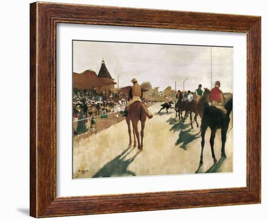 The Parade, or Race Horses in Front of the Stands-Edgar Degas-Framed Art Print