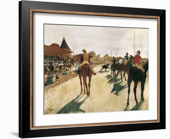 The Parade, or Race Horses in Front of the Stands-Edgar Degas-Framed Art Print