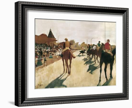 The Parade, or Race Horses in Front of the Stands-Edgar Degas-Framed Art Print