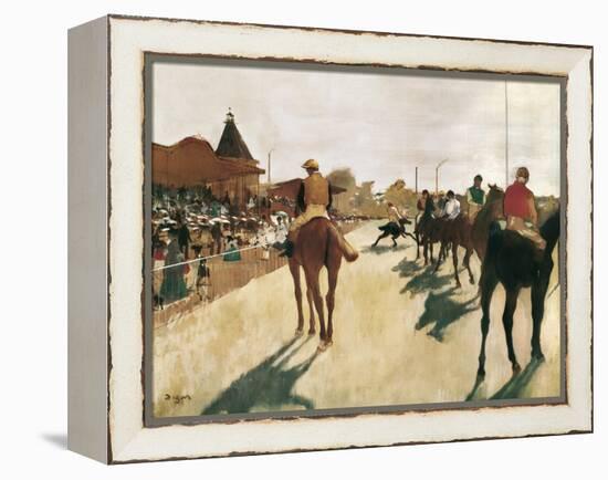 The Parade, or Race Horses in Front of the Stands-Edgar Degas-Framed Stretched Canvas