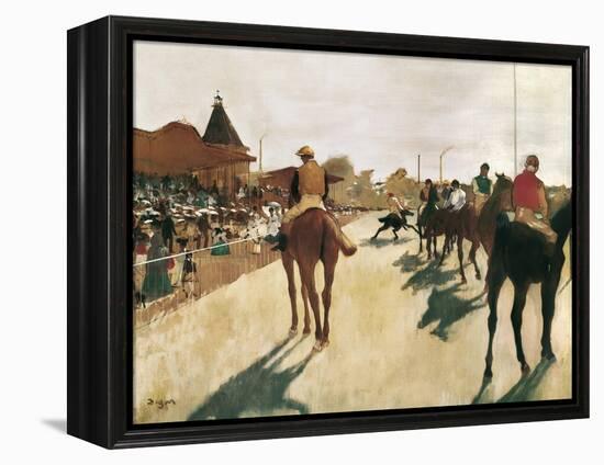 The Parade, or Race Horses in Front of the Stands-Edgar Degas-Framed Stretched Canvas