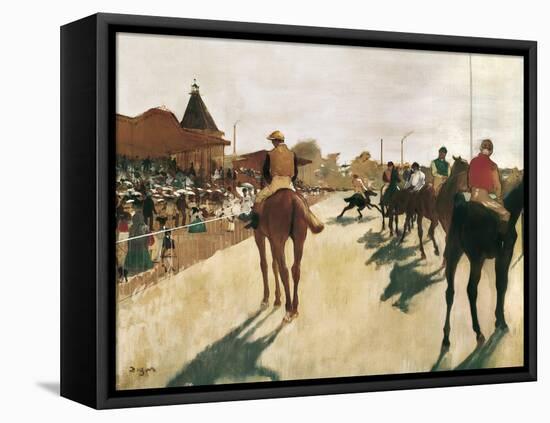 The Parade, or Race Horses in Front of the Stands-Edgar Degas-Framed Stretched Canvas