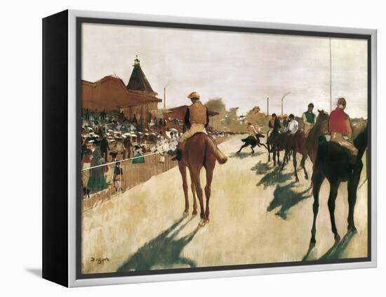 The Parade, or Race Horses in Front of the Stands-Edgar Degas-Framed Stretched Canvas