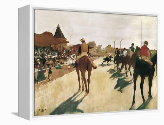 The Parade, or Race Horses in Front of the Stands-Edgar Degas-Framed Stretched Canvas