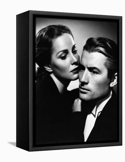 THE PARADINE CASE, 1948 directed by ALFRED HITCHCOCK Alida Valli and Gregory Peck (b/w photo)-null-Framed Stretched Canvas