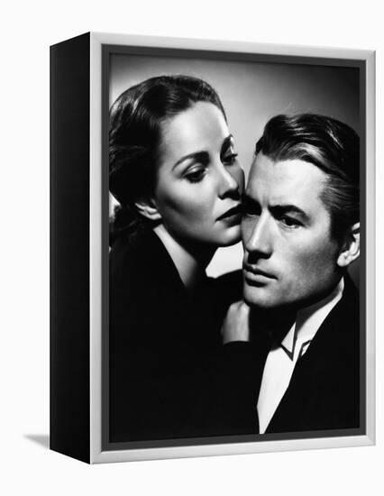 THE PARADINE CASE, 1948 directed by ALFRED HITCHCOCK Alida Valli and Gregory Peck (b/w photo)-null-Framed Stretched Canvas