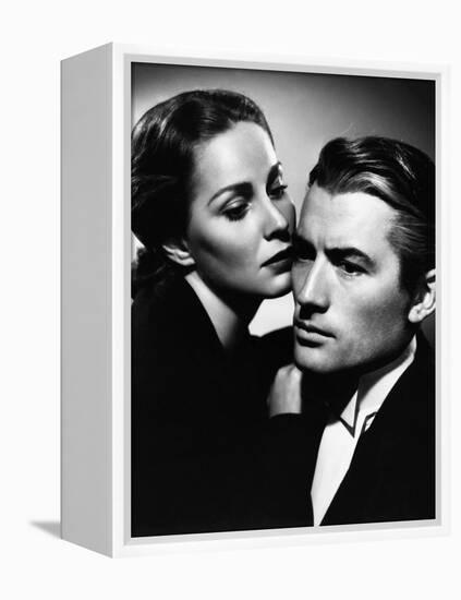 THE PARADINE CASE, 1948 directed by ALFRED HITCHCOCK Alida Valli and Gregory Peck (b/w photo)-null-Framed Stretched Canvas