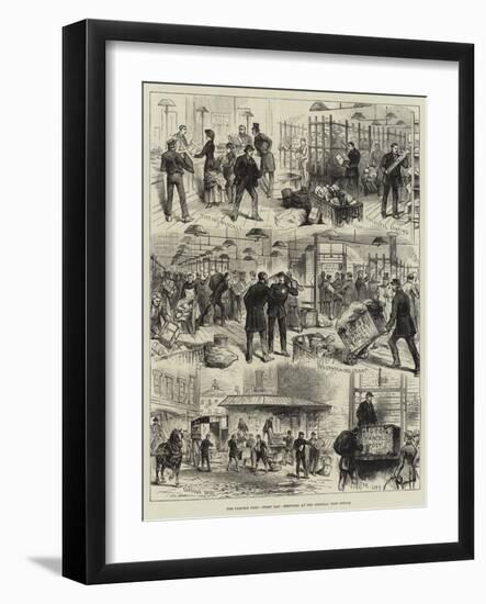 The Parcels Post, First Day, Sketches at the General Post Office-null-Framed Giclee Print