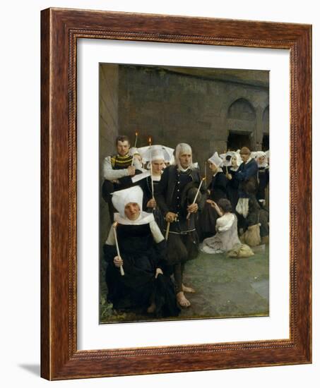 The Pardon in Brittany, 1886-Pascal Adolphe Jean Dagnan-Bouveret-Framed Giclee Print