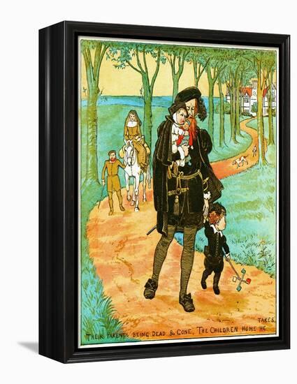 the Parents Being Dead and Gone, the Children Home He Takes , Illustration for Babes in the Wood,-Randolph Caldecott-Framed Premier Image Canvas