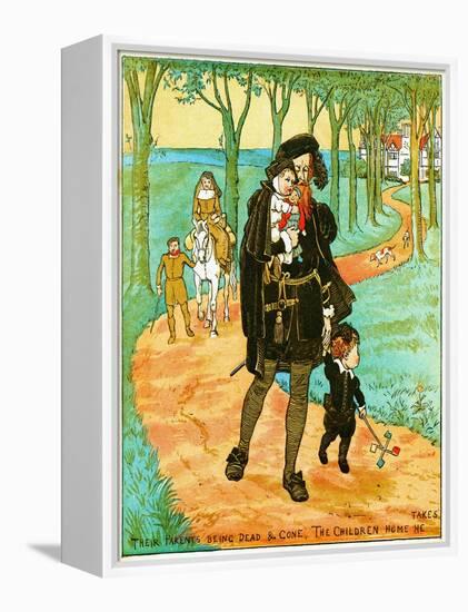 the Parents Being Dead and Gone, the Children Home He Takes , Illustration for Babes in the Wood,-Randolph Caldecott-Framed Premier Image Canvas