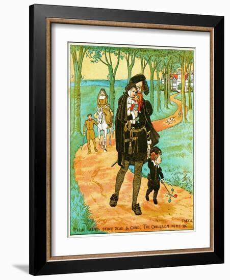 the Parents Being Dead and Gone, the Children Home He Takes , Illustration for Babes in the Wood,-Randolph Caldecott-Framed Giclee Print