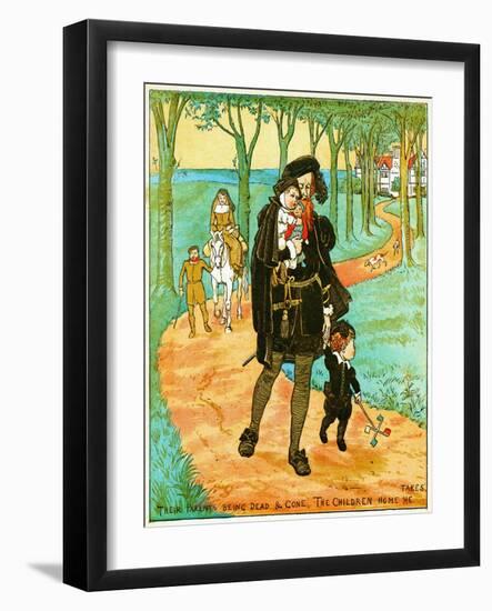 the Parents Being Dead and Gone, the Children Home He Takes , Illustration for Babes in the Wood,-Randolph Caldecott-Framed Giclee Print