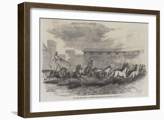 The Paris Hippodrome, Seventeen Horses Driven by M Martin-Harrison William Weir-Framed Giclee Print