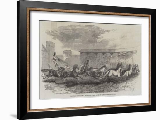 The Paris Hippodrome, Seventeen Horses Driven by M Martin-Harrison William Weir-Framed Giclee Print