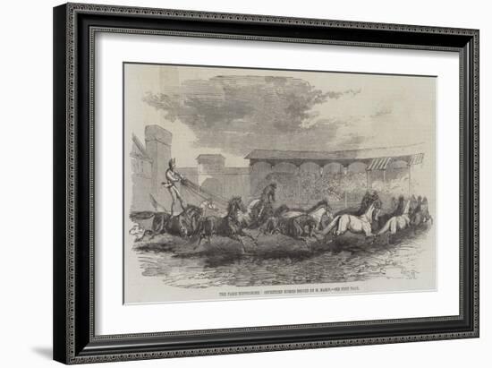 The Paris Hippodrome, Seventeen Horses Driven by M Martin-Harrison William Weir-Framed Giclee Print