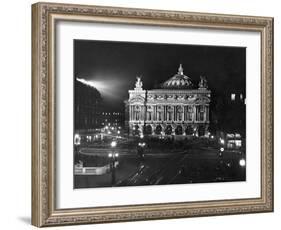 The Paris Opera House at Night-Walter Sanders-Framed Photographic Print