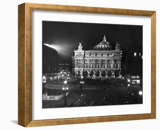 The Paris Opera House at Night-Walter Sanders-Framed Photographic Print