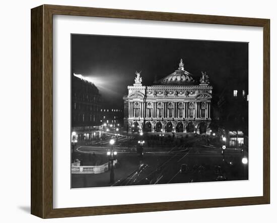 The Paris Opera House at Night-Walter Sanders-Framed Photographic Print