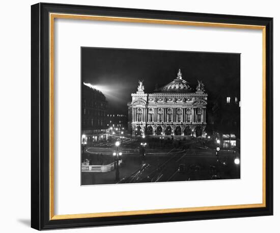 The Paris Opera House at Night-Walter Sanders-Framed Photographic Print