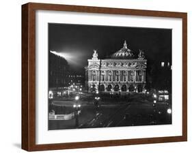 The Paris Opera House at Night-Walter Sanders-Framed Photographic Print