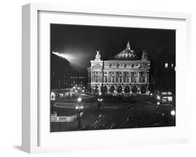 The Paris Opera House at Night-Walter Sanders-Framed Photographic Print