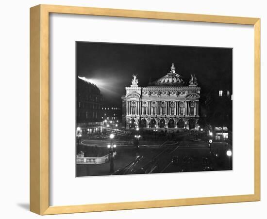 The Paris Opera House at Night-Walter Sanders-Framed Photographic Print