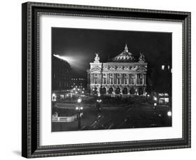 The Paris Opera House at Night-Walter Sanders-Framed Photographic Print