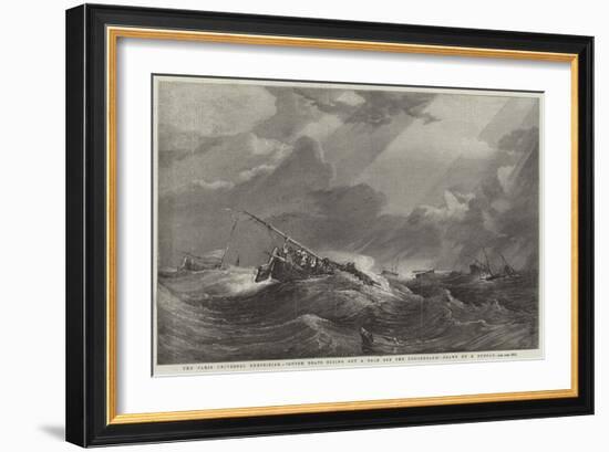 The Paris Universal Exhibition, Dutch Boats Riding Out a Gale Off the Doggerbank-Edward Duncan-Framed Giclee Print