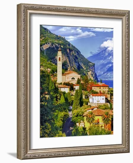 The Parish Church in the Village of Limone on Lake Garda, Italy-Richard Duval-Framed Photographic Print