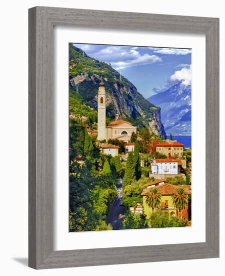 The Parish Church in the Village of Limone on Lake Garda, Italy-Richard Duval-Framed Photographic Print