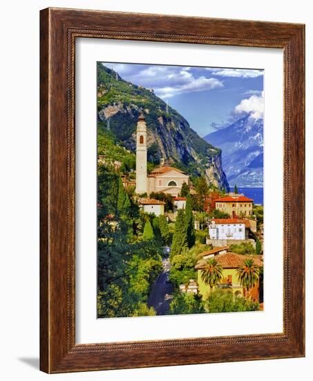 The Parish Church in the Village of Limone on Lake Garda, Italy-Richard Duval-Framed Photographic Print