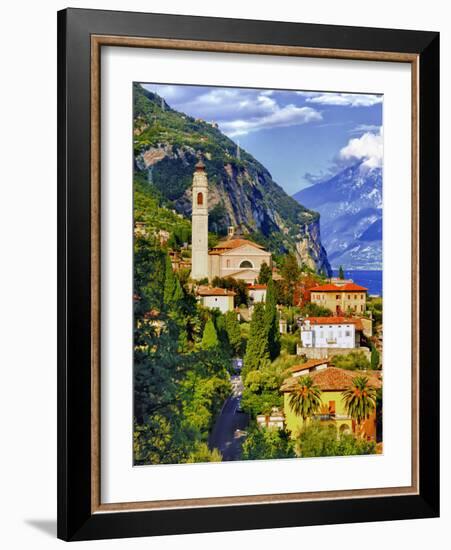 The Parish Church in the Village of Limone on Lake Garda, Italy-Richard Duval-Framed Photographic Print