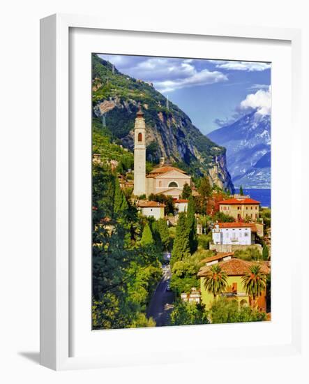 The Parish Church in the Village of Limone on Lake Garda, Italy-Richard Duval-Framed Photographic Print