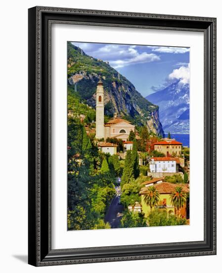 The Parish Church in the Village of Limone on Lake Garda, Italy-Richard Duval-Framed Photographic Print