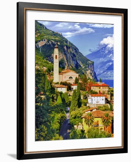 The Parish Church in the Village of Limone on Lake Garda, Italy-Richard Duval-Framed Photographic Print