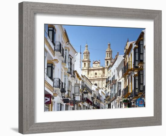 The Parish of Our Lady of the Incarnation Framed by Typical Architecture, Olvera, Cadiz Province, A-Doug Pearson-Framed Photographic Print