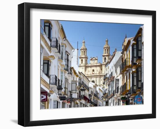 The Parish of Our Lady of the Incarnation Framed by Typical Architecture, Olvera, Cadiz Province, A-Doug Pearson-Framed Photographic Print