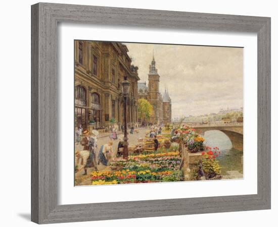 The Parisian Flower Market-Marie Francois Firmin-Girard-Framed Giclee Print