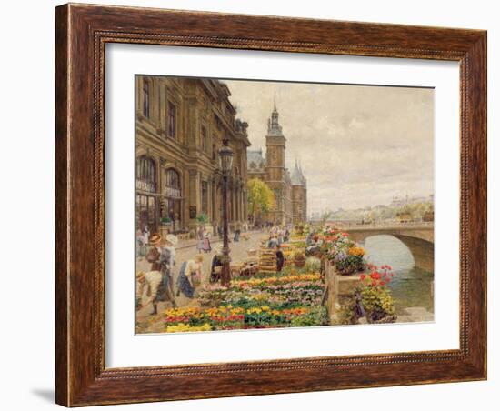 The Parisian Flower Market-Marie Francois Firmin-Girard-Framed Giclee Print